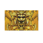 Gold Samurai Mask Print Polyester Flag