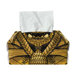 Gold Samurai Mask Print Rectangle Tissue Box Cover