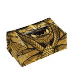 Gold Samurai Mask Print Rectangle Tissue Box Cover