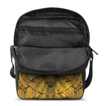 Gold Samurai Mask Print Rectangular Crossbody Bag