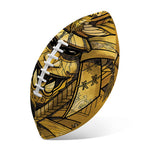 Gold Samurai Mask Print Rugby Ball