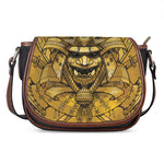 Gold Samurai Mask Print Saddle Bag