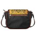 Gold Samurai Mask Print Saddle Bag
