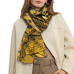 Gold Samurai Mask Print Scarf