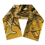 Gold Samurai Mask Print Scarf