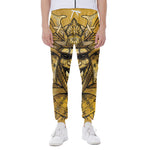 Gold Samurai Mask Print Scuba Joggers