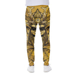 Gold Samurai Mask Print Scuba Joggers