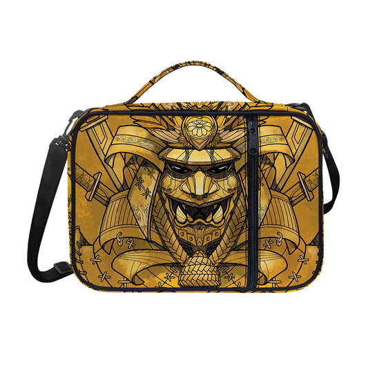 Gold Samurai Mask Print Shoulder Strap Bible Bag