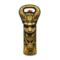 Gold Samurai Mask Print Single Neoprene Wine Tote