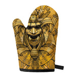 Gold Samurai Mask Print Single Oven Mitt