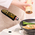 Gold Samurai Mask Print Skillet Handle Cover