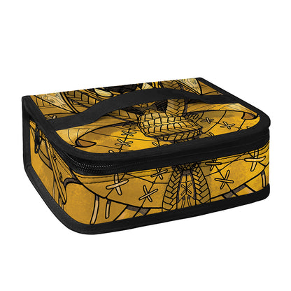 Gold Samurai Mask Print Small Lunch Bag