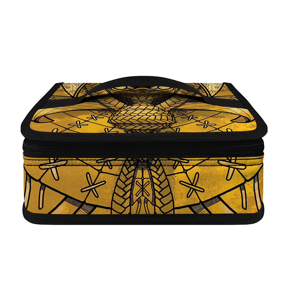 Gold Samurai Mask Print Small Lunch Bag