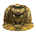 Gold Samurai Mask Print Snapback Cap