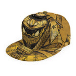 Gold Samurai Mask Print Snapback Cap