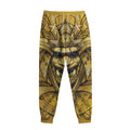 Gold Samurai Mask Print Sweatpants