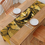 Gold Samurai Mask Print Table Runner
