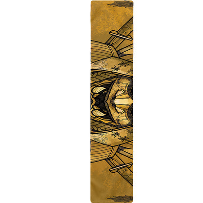 Gold Samurai Mask Print Table Runner