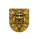 Gold Samurai Mask Print Toilet Lid Cover