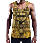 Gold Samurai Mask Print Training Tank Top