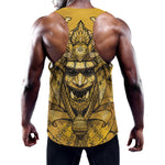 Gold Samurai Mask Print Training Tank Top