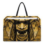 Gold Samurai Mask Print Utility Tote Bag