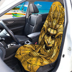 Gold Samurai Mask Print Waterproof Car Seat Cover