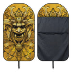 Gold Samurai Mask Print Waterproof Car Seat Cover