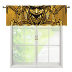 Gold Samurai Mask Print Window Valance