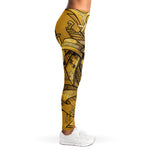 Gold Samurai Mask Print Women's Leggings