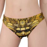 Gold Samurai Mask Print Women's Panties
