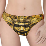 Gold Samurai Mask Print Women's Thong