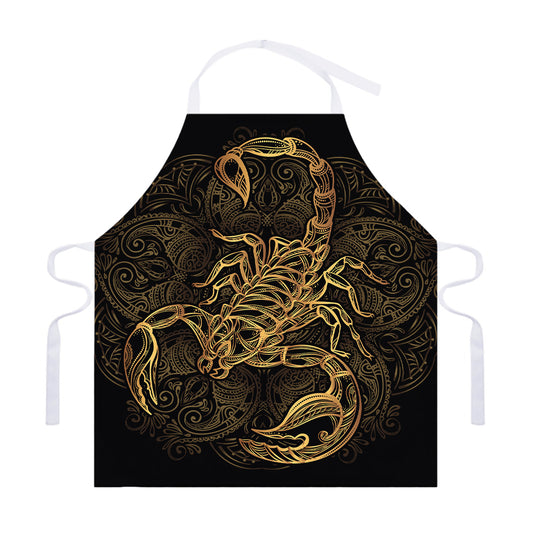 Gold Scorpio Print Adjustable Apron