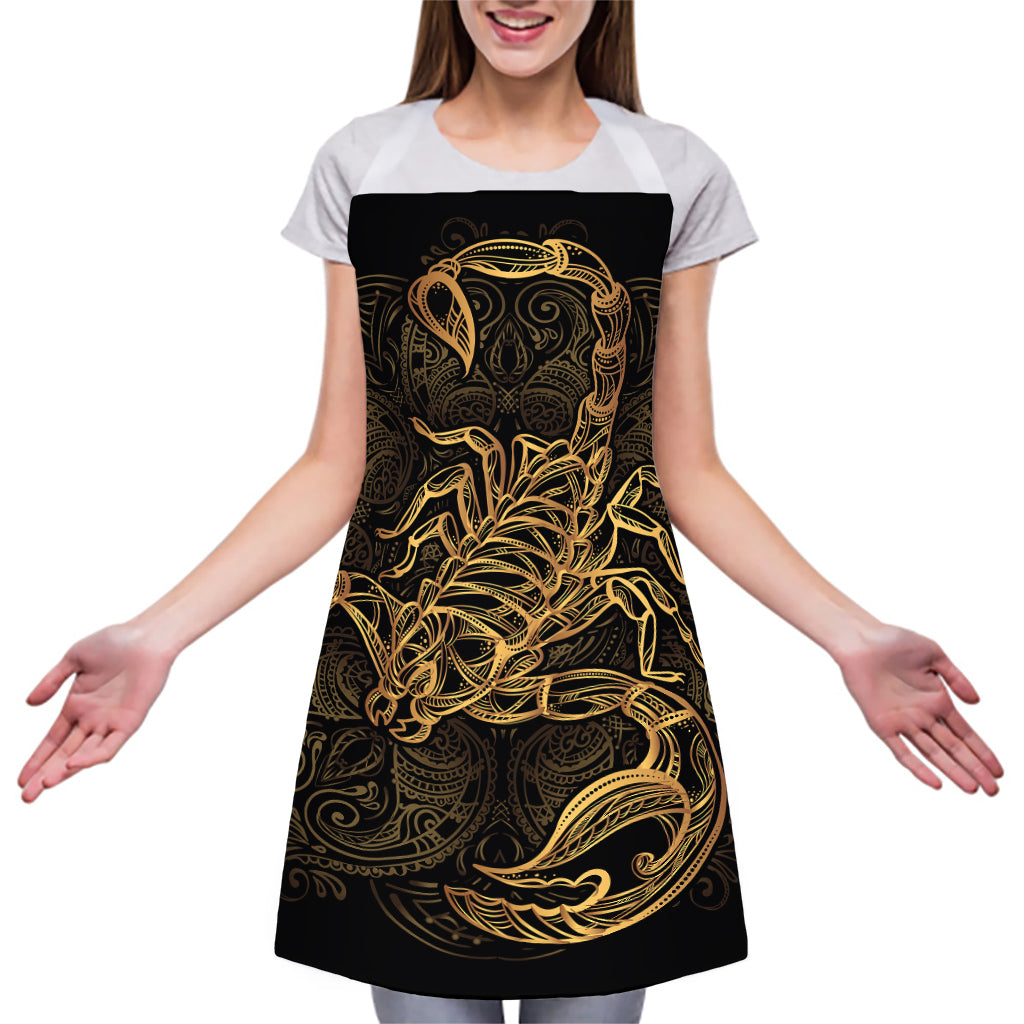 Gold Scorpio Print Adjustable Apron
