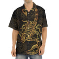 Gold Scorpio Print Aloha Shirt