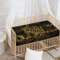 Gold Scorpio Print Baby Crib Sheet