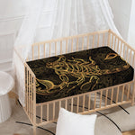 Gold Scorpio Print Baby Crib Sheet