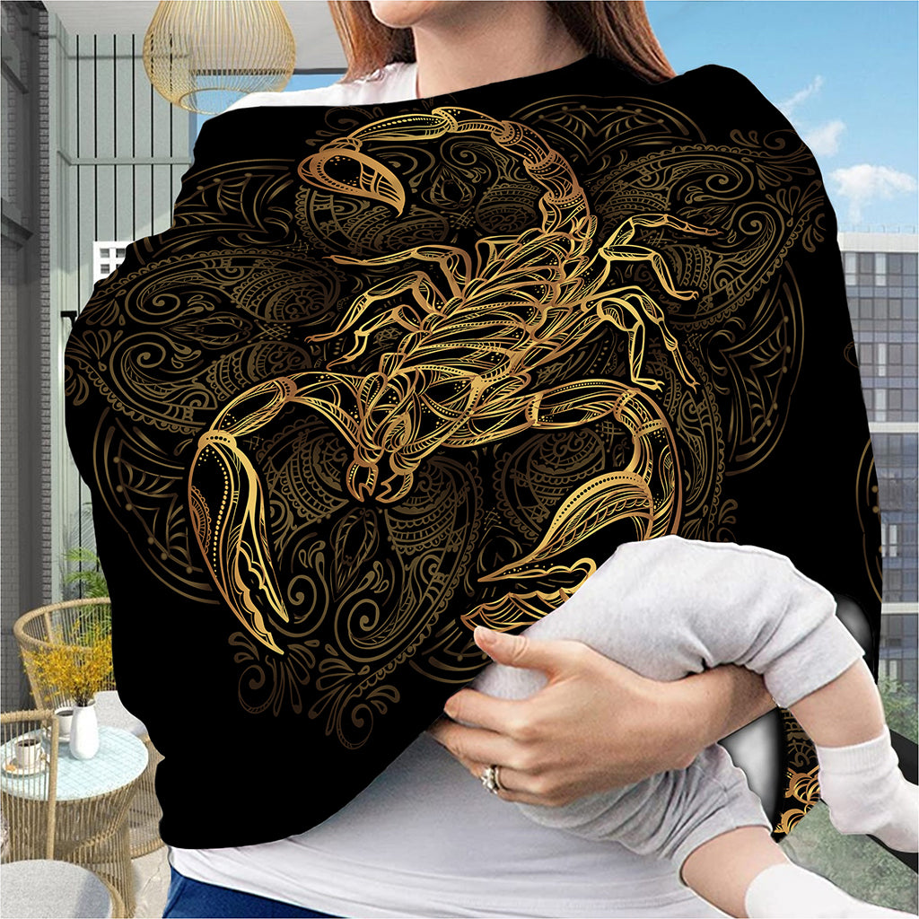 Gold Scorpio Print Baby Seat Cover