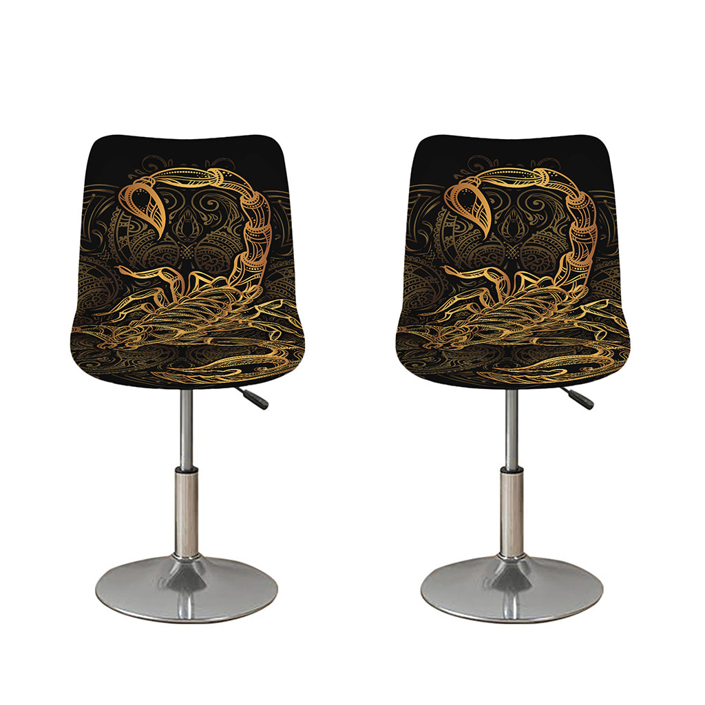 Gold Scorpio Print Bar Stool Covers