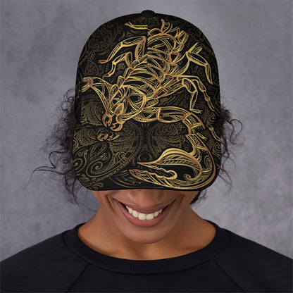 Gold Scorpio Print Baseball Cap