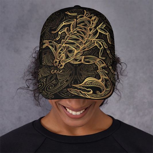 Gold Scorpio Print Baseball Cap