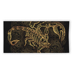 Gold Scorpio Print Beach Towel