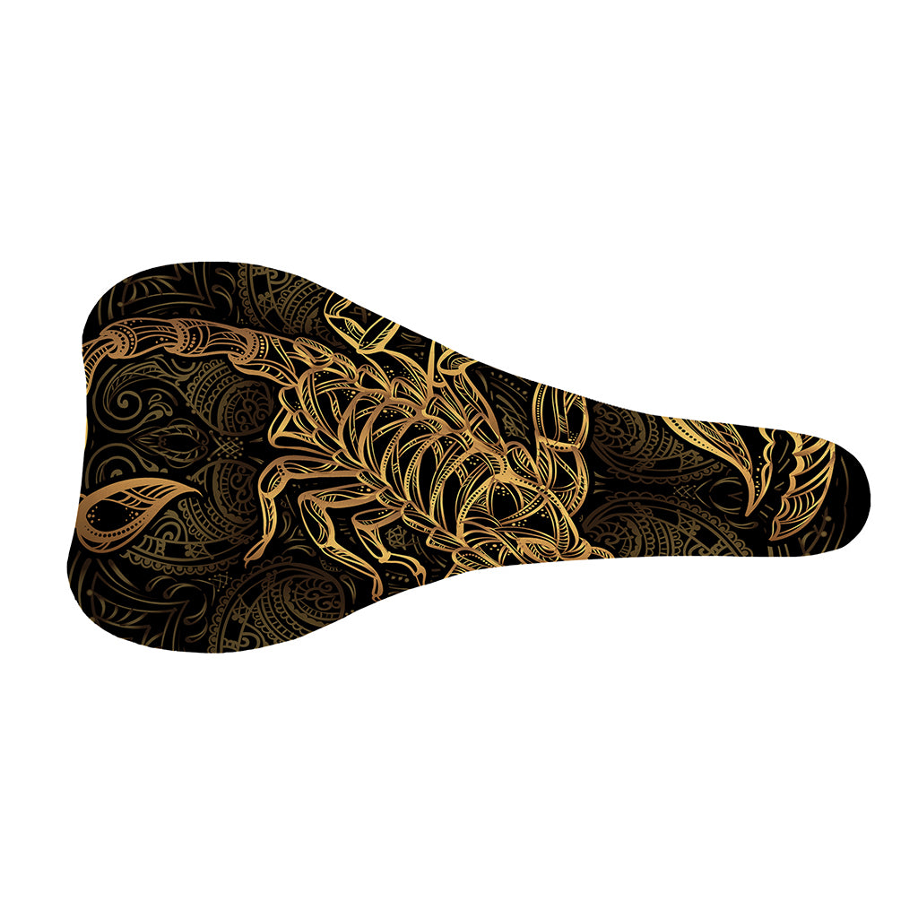 Gold Scorpio Print Bicycle Seat Cover