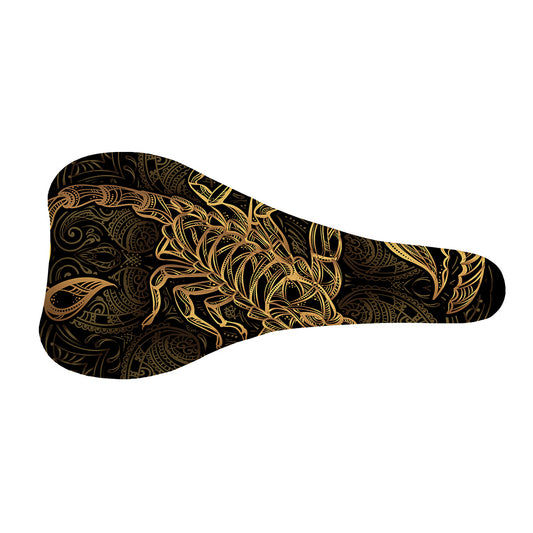 Gold Scorpio Print Bicycle Seat Cover