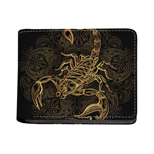 Gold Scorpio Print Bifold Wallet