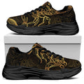 Gold Scorpio Print Black Chunky Shoes