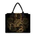 Gold Scorpio Print Canvas Tote Bag