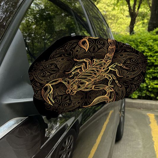Gold Scorpio Print Car Side Mirror Covers