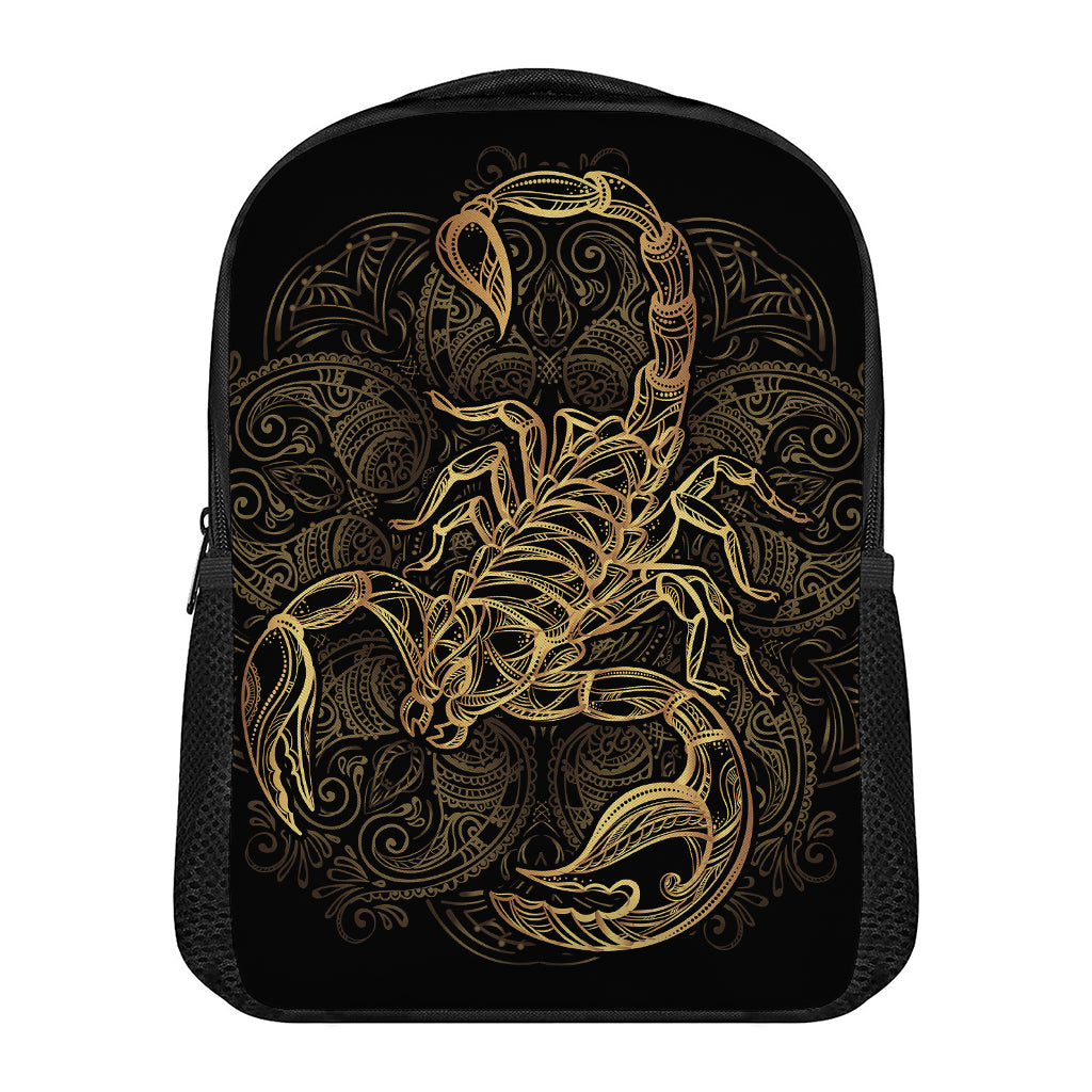 Gold Scorpio Print Casual Backpack