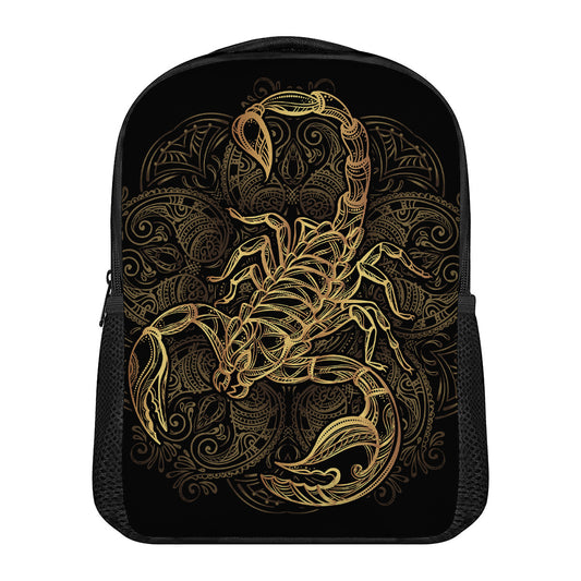 Gold Scorpio Print Casual Backpack